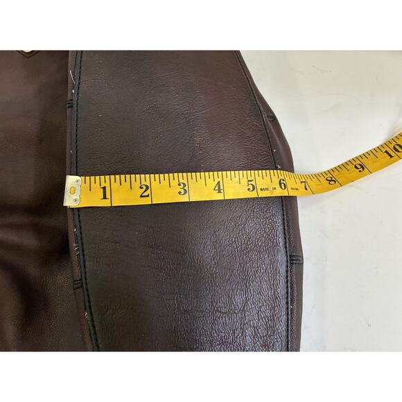 Cole Haan Pebbled Leather Drawstring Shoulder Bag – Large Brown, Braided Handles - Picture 15 of 15